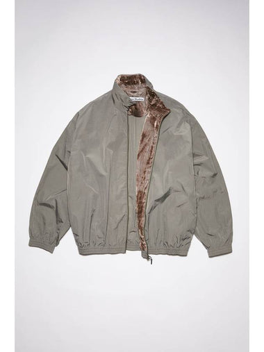 Nylon Zip-up Jacket Fox Grey - ACNE STUDIOS - BALAAN 1