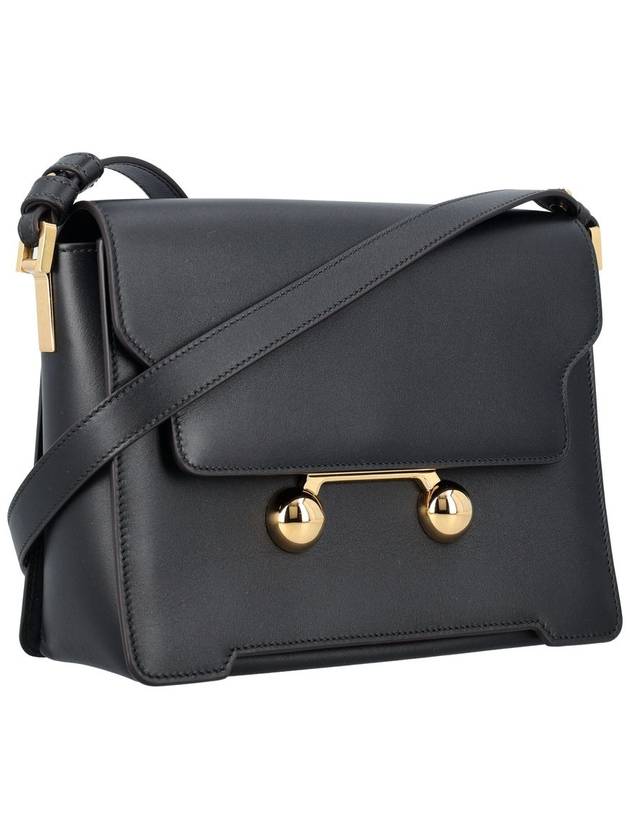 Trunkaroo Medium Leather Shoulder Bag Black - MARNI - BALAAN 3