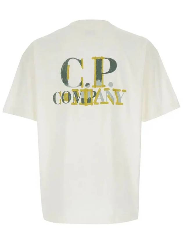 Logo Crew Neck Short Sleeve T-Shirt White - CP COMPANY - BALAAN 4