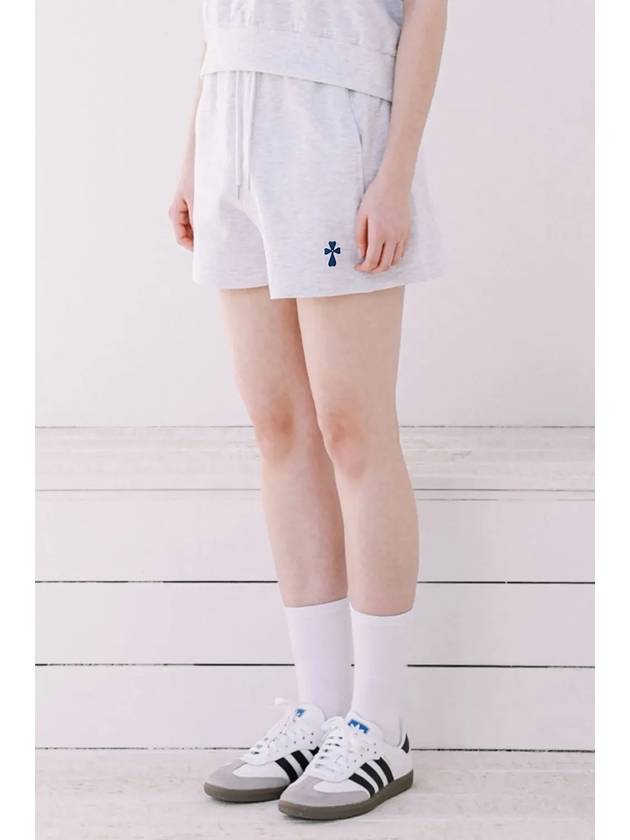 Woman Hank Logo Shorts White Melange Gray - MACASITE - BALAAN 6