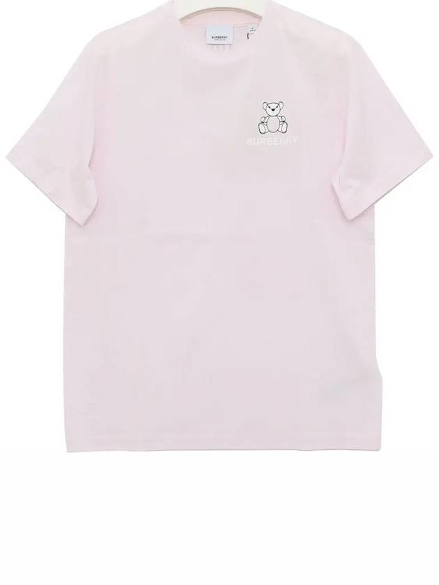 Kids Bear Cotton Short Sleeve T-Shirt Frosty Pink - BURBERRY - BALAAN 4