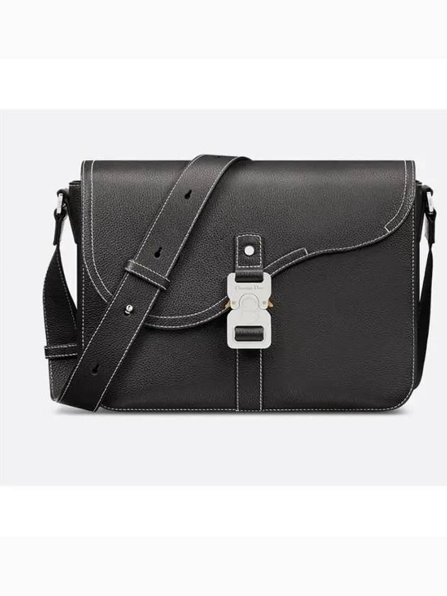 Saddle Grained Calfskin Messenger Bag Black - DIOR - BALAAN 2