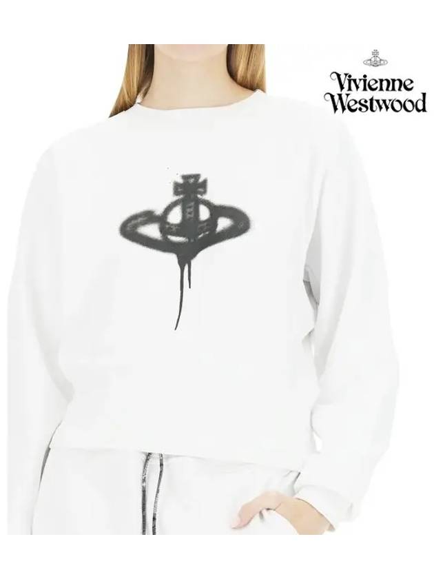 Spray ORB Logo Sweatshirt White - VIVIENNE WESTWOOD - BALAAN 5