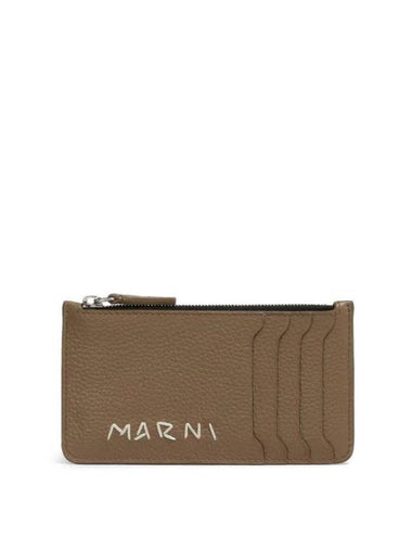 Logo embroidery card holder PFMI0103U1P6533 - MARNI - BALAAN 1