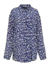 All Over Logo Shirt Blue - BALENCIAGA - BALAAN 2