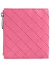 Intrecciato Zipper Half Wallet Pink - BOTTEGA VENETA - BALAAN 3