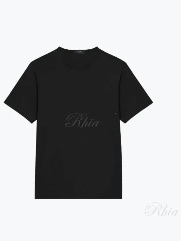 Precise Luxe Cotton Jersey Short Sleeve T-Shirt Black - THEORY - BALAAN 2