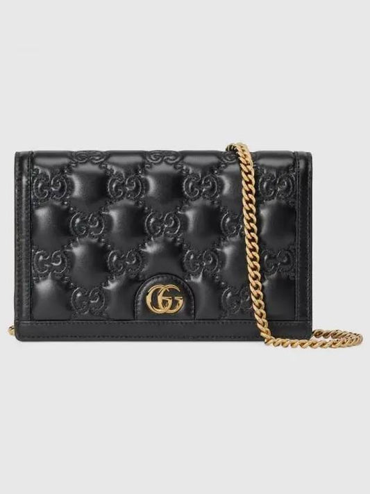 Matelasse Chain Half Wallet Black - GUCCI - BALAAN 2