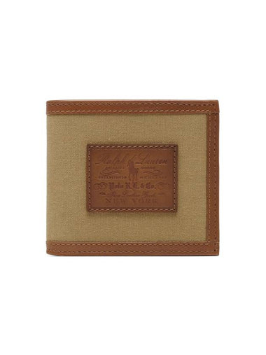 Logo Canvas Half Wallet Beige - POLO RALPH LAUREN - BALAAN 1