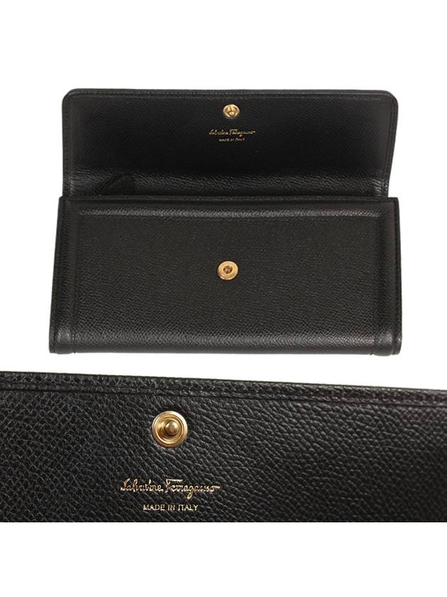 Bow Leather Long Wallet Black - SALVATORE FERRAGAMO - BALAAN 5