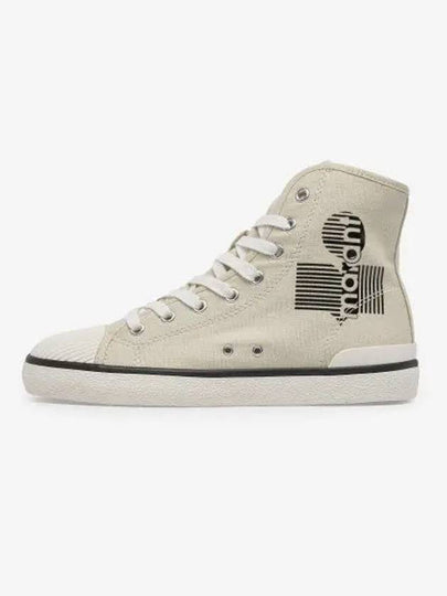 Women's Benkeenh Logo High Top Sneakers Chalk - ISABEL MARANT - BALAAN 2