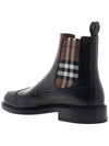 Tanner Check Chelsea Boots Black - BURBERRY - BALAAN.
