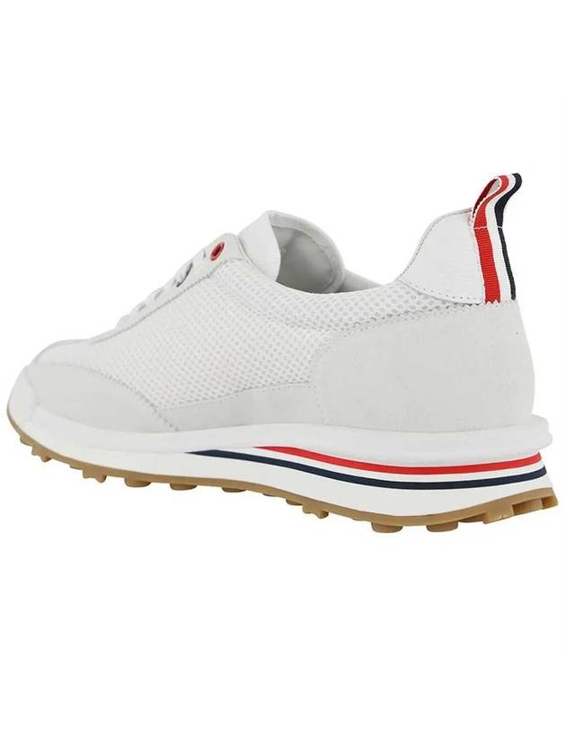 Fine Kid Suede Tech Runner White - THOM BROWNE - BALAAN 4