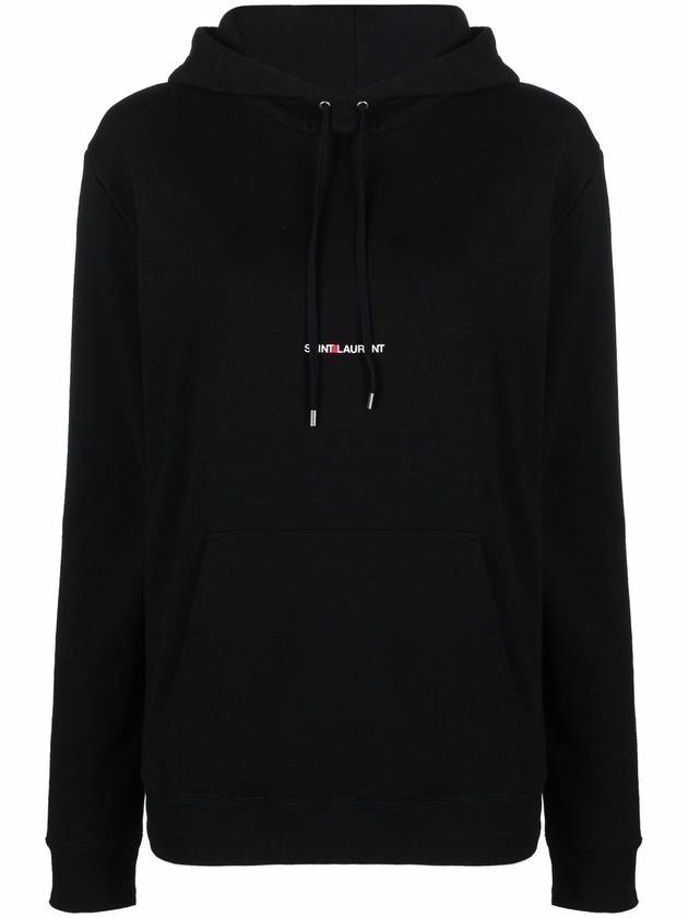 Signature Logo Hooded Top Black - SAINT LAURENT - BALAAN 2