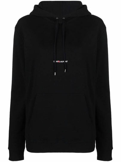 Signature Logo Hooded Top Black - SAINT LAURENT - BALAAN 2