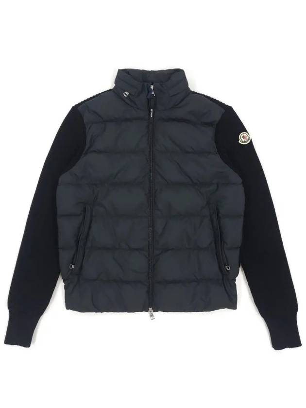 Padded Wool Zip-Up Hoodie Black - MONCLER - BALAAN 3