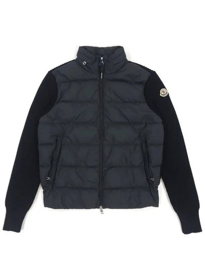 Padded Wool Zip-Up Hoodie Black - MONCLER - BALAAN 2