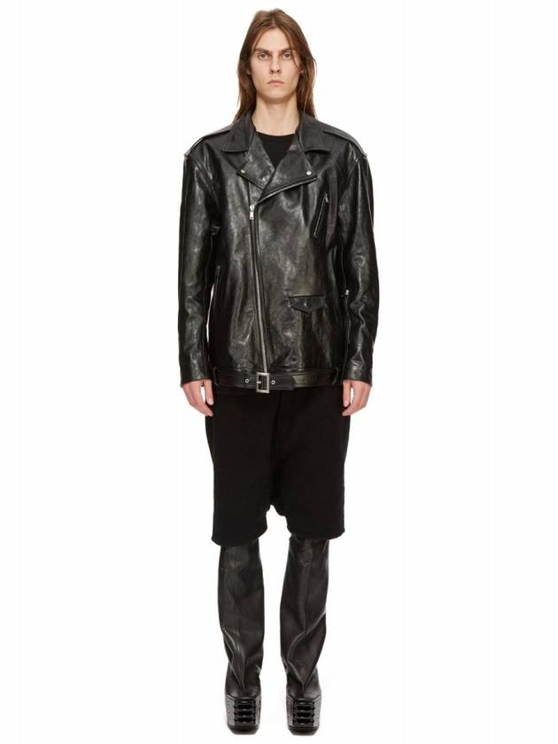 Calfskin jumbo stooge rider jacket black ru02d6773 lri 09 - RICK OWENS - BALAAN 7