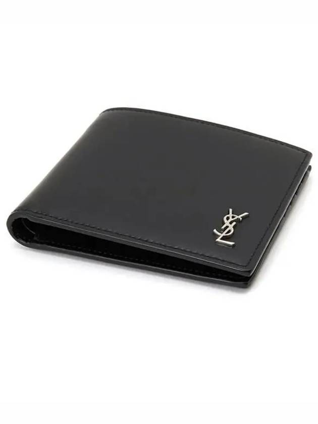 Tiny Cassandre East West Wallet in Matte Leather Black - SAINT LAURENT - BALAAN 4