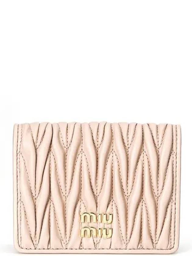 Matelasse Leather Half Wallet Light Pink - MIU MIU - BALAAN 2