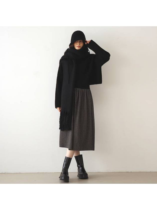 Turtleneck Cropped Knit Pullover BLACK - AVANT-G - BALAAN 1