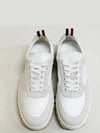 Letterman Panel Lace-Up Low-Top Sneakers White - THOM BROWNE - BALAAN 4