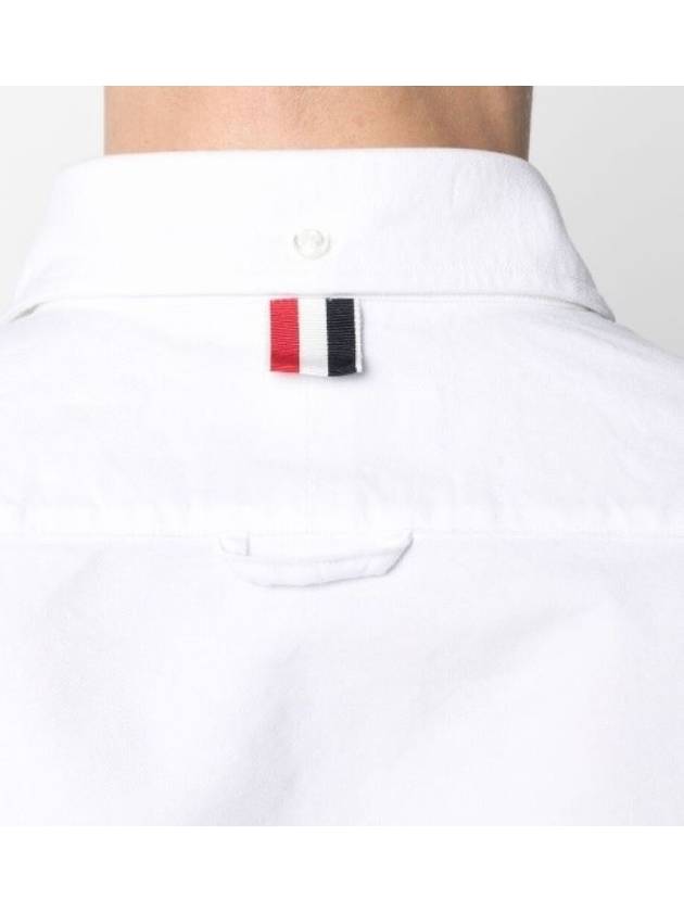 Oxford Grosgrain Placket Cotton Long Sleeve Shirt White - THOM BROWNE - BALAAN 5