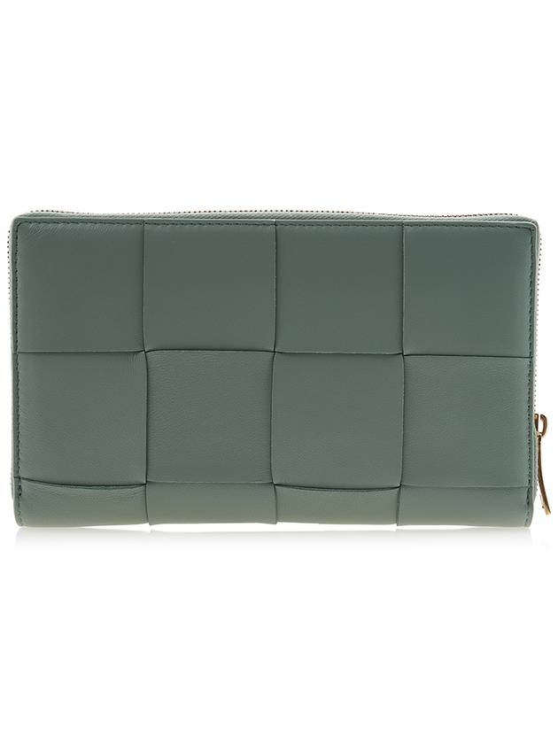 Intrecciato Zipper Around Long Wallet New Sage - BOTTEGA VENETA - BALAAN 4