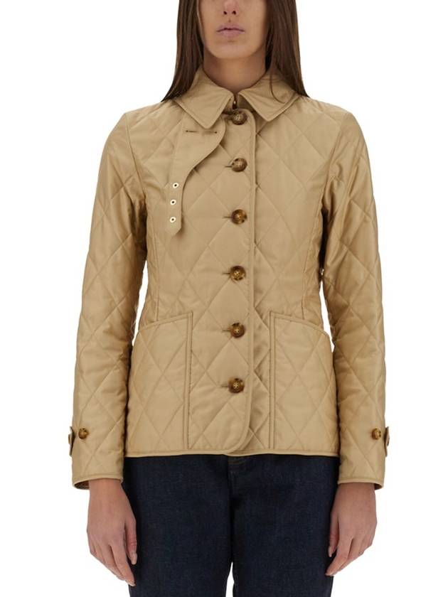 diamond quilted button jacket beige - BURBERRY - BALAAN 2