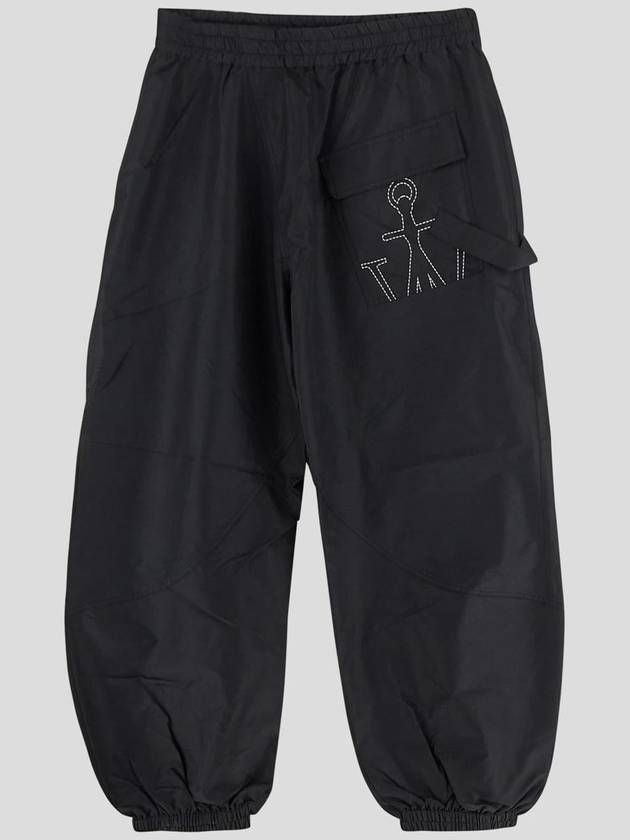 Anchor Embroidered Logo Twisted Track Pants Black - JW ANDERSON - BALAAN 2