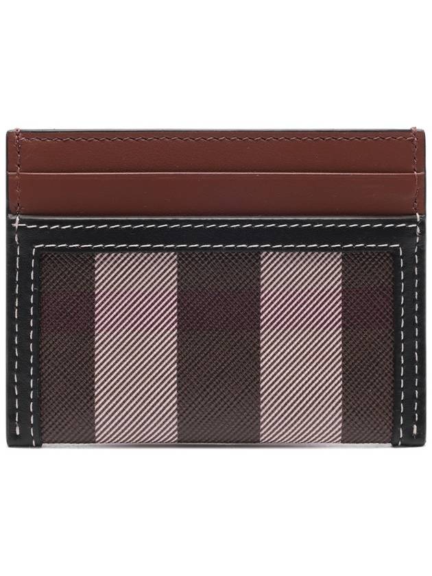 Check Two-Tone Leather Card Wallet Dark Birch Brown - BURBERRY - BALAAN 5