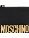 Grain leather logo plaque clutch A8410 8003 0555 - MOSCHINO - BALAAN 8