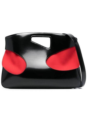 Salvatore Cut-Out Top Tote Bag Red Black - SALVATORE FERRAGAMO - BALAAN 1