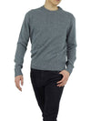 Men's Cashmere Blend Crew Neck Knit Top Grey - AMI - BALAAN 6