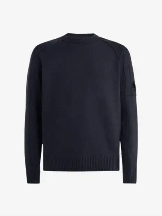 Lens Wappen Classic Crew Neck Wool Knit Top Navy - CP COMPANY - BALAAN 2