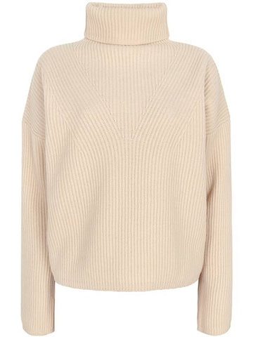 Beige Golia Wool Cashmere Turtleneck Sweater 002 00335 - MAX MARA - BALAAN 1