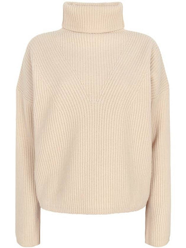 Beige Golia Wool Cashmere Turtleneck Sweater 002 00335 - MAX MARA - BALAAN 1