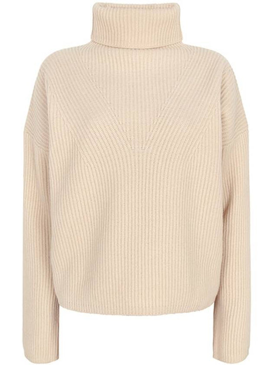 Beige Golia Wool Cashmere Turtleneck Sweater 002 00335 - MAX MARA - BALAAN 1