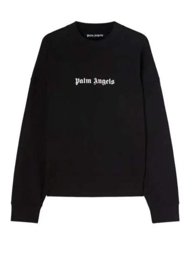 Logo Print Sweatshirt Black - PALM ANGELS - BALAAN 2