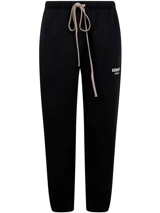 Essentials Logo Print Drawstring Track Pants Black - FEAR OF GOD ESSENTIALS - BALAAN 1