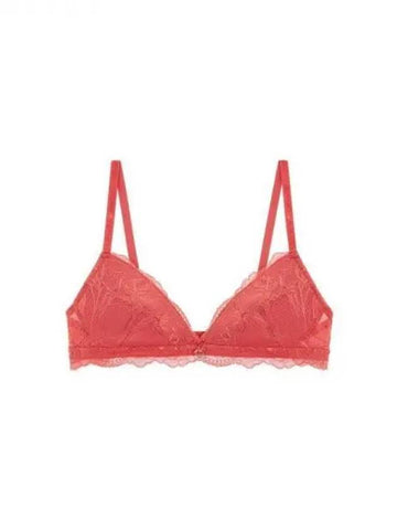 UNDERWEAR Women s Flower Lace Padded Triangle Bra Light Red 271565 - EMPORIO ARMANI - BALAAN 1