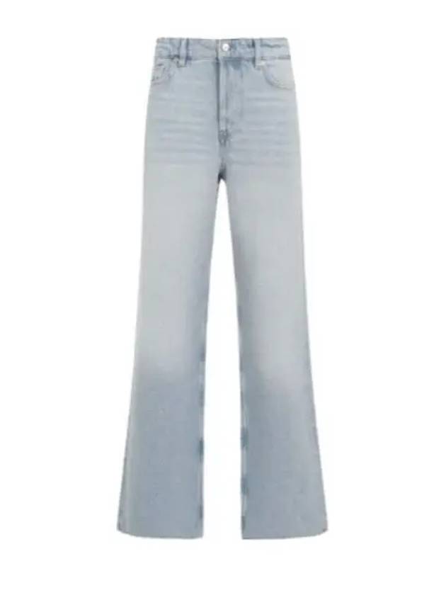 Overdyed Heavy Izey Straight Jeans Light Blue - GANNI - BALAAN 2