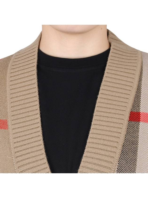 Check Technical Wool Jacquard Cardigan Archive Beige - BURBERRY - 7