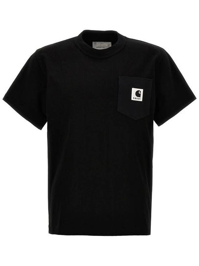 Logo Patch Short Sleeve T-Shirt Black - SACAI - BALAAN 2