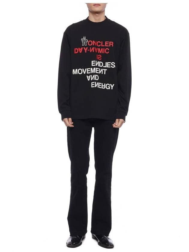 Men's Lettering Print Long Sleeve T-Shirt (8D00002_83927_999_22F) - MONCLER - BALAAN 3