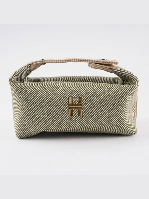 Bride A Brac H Natte Small Pouch Bag Wool Vert Foret - HERMES - BALAAN 10