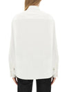 Button Down Boxy Fit Oxford Long Sleeve Shirt Natural White - AMI - BALAAN 4