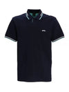 Paul Curved Logo Short Sleeve Polo Shirt Navy - HUGO BOSS - BALAAN 2