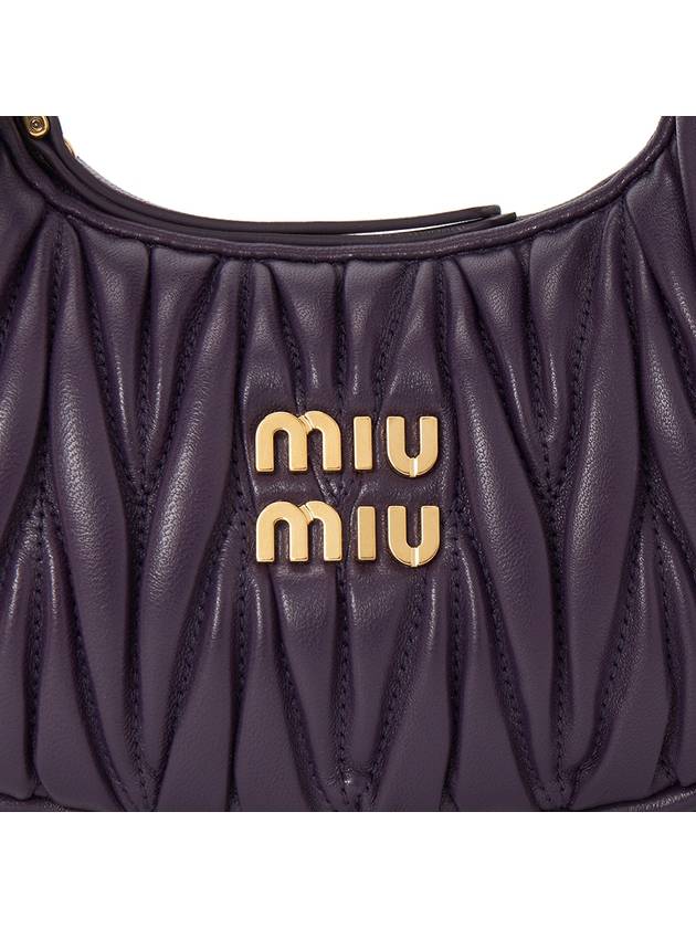 Wander Matelasse Nappa Leather Hobo Mini Bag Violet - MIU MIU - BALAAN 9