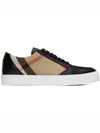 House Check Panel Leather Low Top Sneakers Black - BURBERRY - BALAAN 2